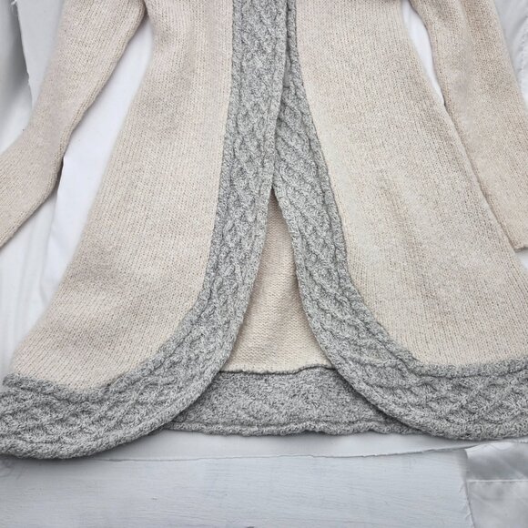 Prana Wool-Blend Cable Knit Sweater Jacket/Alpine Lodge Cardigan - XS - Picture 6 of 12